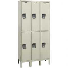 Hallowell - 6 Door, 2 Tier, Premium Wardrobe Lockers - USA Tool & Supply
