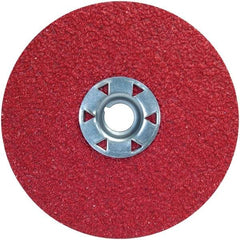 Norton - 4-1/2" Diam 5/8-11 Threaded Hole 60 Grit Fiber Disc - Ceramic Alumina, 11,000 Max RPM - USA Tool & Supply