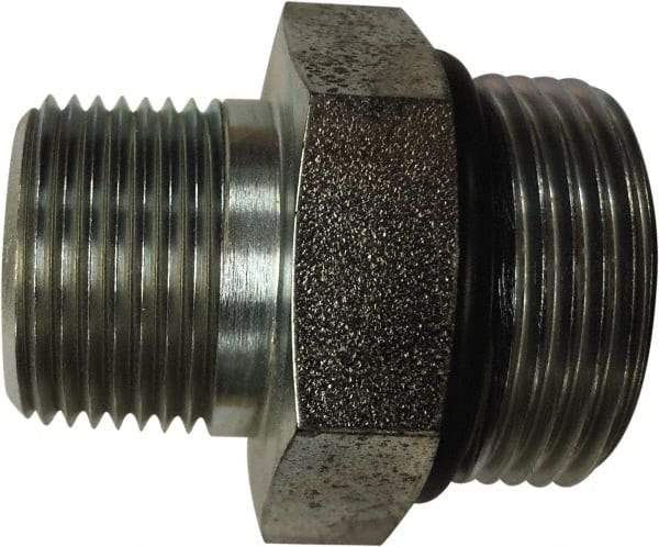 Parker - 1-7/8 - 12 x 1-1/2 Male Thread, Stainless Steel Industrial Pipe Hex Nipple - Male SAE-ORB x Male NPTF, 3,000 psi - USA Tool & Supply