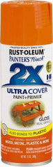 Rust-Oleum - Real Orange, Gloss, Enamel Spray Paint - 8 Sq Ft per Can, 12 oz Container, Use on Multipurpose - USA Tool & Supply