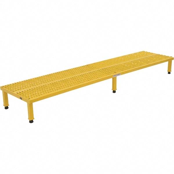 Vestil - 9" High x 24" Wide x 96" Deep, Yellow Step Stand - Steel, 500 Lb Capacity - USA Tool & Supply