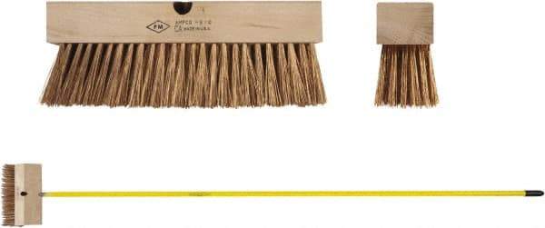 Ampco - 12" General Purpose Phosphor Bronze Push Broom - 2-1/2" Bristle Length, Wood Block, Threaded Handle Connection, Handle Sold Separately - USA Tool & Supply