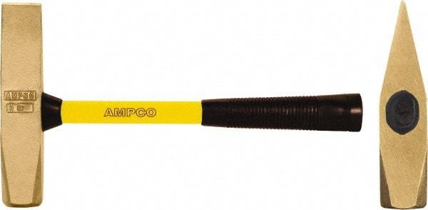 Ampco - 3 Lb Head Nonsparking Cutoff Hammer - 15" OAL, 15" Long Fiberglass Handle - USA Tool & Supply