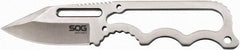 SOG Specialty Knives - 2-19/64" Long Blade, 5Cr15MoV Stainless Steel, Fine Edge, Fixed Blade Knife - 5.9" OAL, Stainless Steel Handle, Includes Hard Molded Nylon Sheath - USA Tool & Supply