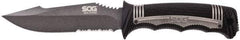 SOG Specialty Knives - 4-29/32" Long Blade, AUS-8 Stainless Steel, Partially Serrated, Fixed Blade Knife - 9.6" OAL, Includes Hard Molded Nylon Sheath - USA Tool & Supply