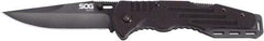 SOG Specialty Knives - 3-5/8" Blade, 8-1/4" OAL, Straight Clip Point Folding Knife - 4-5/8" Closed Length, G-10, 1 Blade, 1 Edge - USA Tool & Supply