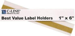 C-LINE - 6" Wide, Open Shelving Accessory/Component - Plastic, Clear Plastic Finish, 1" Long, Use with Shelves, Drawers, Files, Bins, & More - USA Tool & Supply