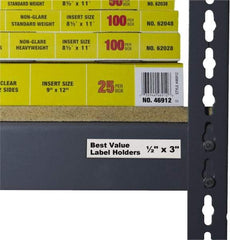 C-LINE - 3" Wide, Open Shelving Accessory/Component - Plastic, Clear Plastic Finish, 1/2" Long, Use with Any Shelf, Rack, Bin - USA Tool & Supply