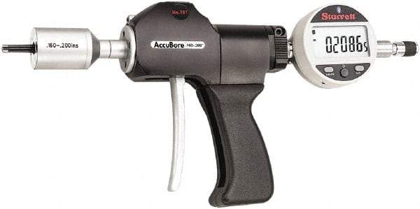 Starrett - Electronic Bore Gages Type: Pistol Grip Electronic Bore Gage Minimum Measurement (Decimal Inch): 0.1600 - USA Tool & Supply
