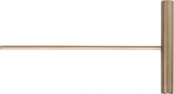Ampco - 4mm Hex, T-Handle, Nonsparking Hex Key - 150mm OAL, Beryllium Copper Alloy & Nickel Aluminum Bronze, Metric System of Measurement - USA Tool & Supply
