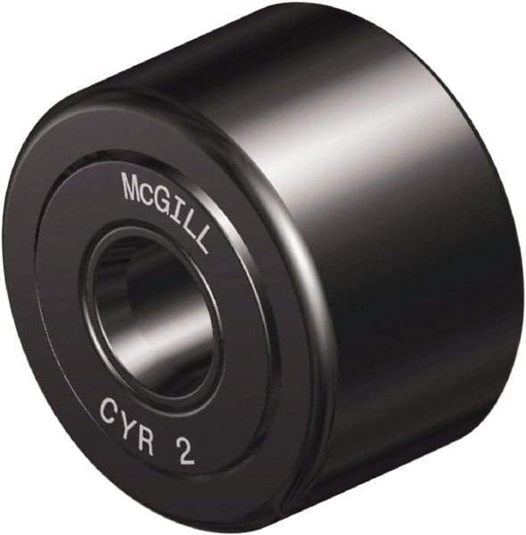 McGill - 1/4" Bore, 7/8" Roller Diam x 1/2" Roller Width, Steel Yoke Cam Follower - 1,660 Lb Dynamic Load Capacity, 9/16" Overall Width - USA Tool & Supply