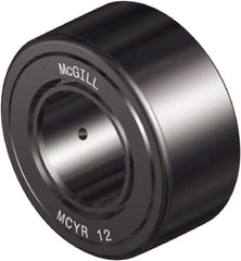 McGill - 35mm Bore, 72mm Roller Diam x 29mm Width, Steel Crowned Yoke Roller - 10,650 Lb Dynamic Load Capacity, 29mm Overall Width - USA Tool & Supply