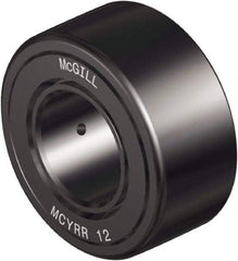 McGill - 40mm Bore, 80mm Roller Diam x 35mm Width, Steel Crowned Sealed Yoke Roller - 9,326 Lb Dynamic Load Capacity, 32mm Overall Width - USA Tool & Supply