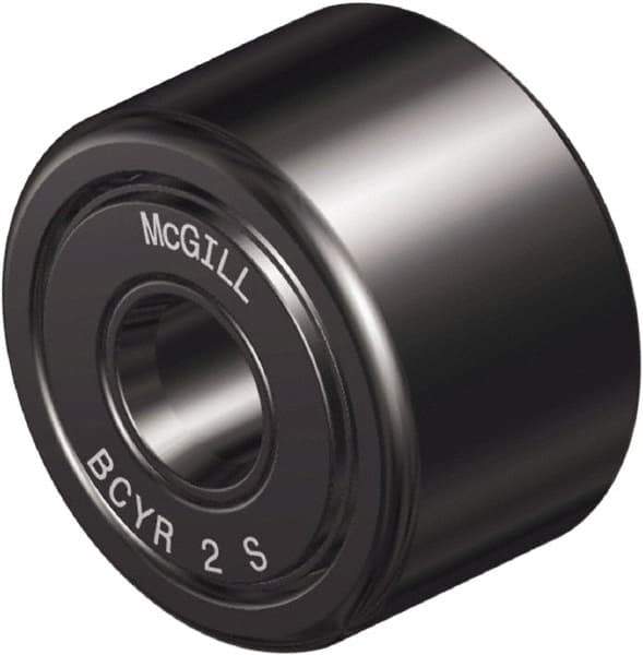 McGill - 3/8" Bore, 1-1/4" Roller Diam x 3/4" Roller Width, Steel Sealed Self-Lubricating Yoke Cam Follower with Nonmetallic Bushing - 0.81" Overall Width - USA Tool & Supply