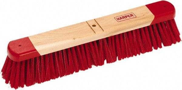 Harper Brush - 36" General Purpose Synthetic Push Broom - 3" Bristle Length, Wood Block, Bolt-On Handle Connection, Handle Sold Separately - USA Tool & Supply