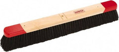 Harper Brush - 24" Medium Duty Tampico Push Broom - 3" Bristle Length, Wood Block, Bolt-On Handle Connection, Handle Sold Separately - USA Tool & Supply