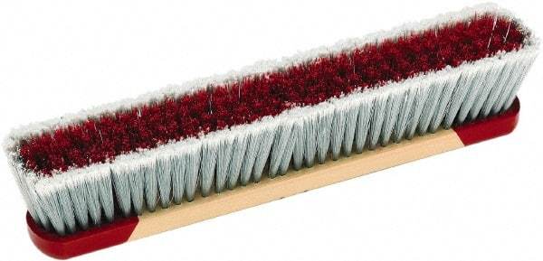 Harper Brush - 18" Medium Duty Synthetic Push Broom - 3" Bristle Length, Wood Block, Bolt-On Handle Connection, Handle Sold Separately - USA Tool & Supply