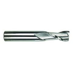 9/16 Dia. x 3-1/2 Overall Length 2-Flute Square End Solid Carbide SE End Mill-Round Shank-Center Cut-TiAlN - USA Tool & Supply