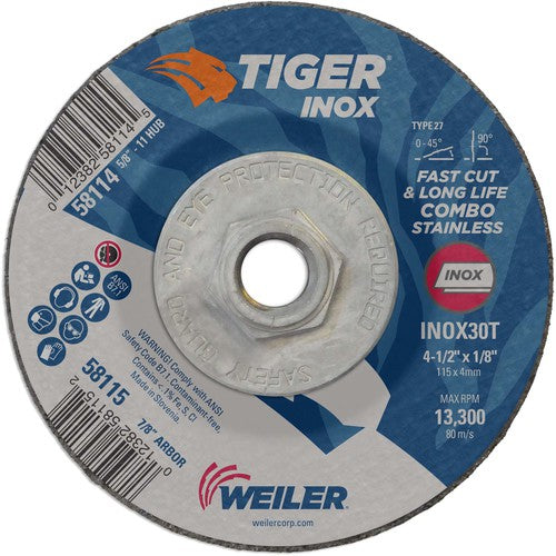 ‎4-1/2X1/8 TIGER INOX TYPE 27 - USA Tool & Supply