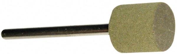 Grier Abrasives - 1/2" Max Diam x 1/2" Thick, Cylinder W185, Rubberized Point - Medium Grade, Aluminum Oxide, Mounted - USA Tool & Supply