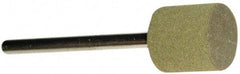 Grier Abrasives - 1/2" Max Diam x 1/2" Thick, Cylinder W185, Rubberized Point - Medium Grade, Aluminum Oxide, Mounted - USA Tool & Supply