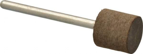 Grier Abrasives - 1/2" Max Diam x 1/2" Thick, Cylinder W185, Rubberized Point - Medium Grade, Aluminum Oxide, Mounted - USA Tool & Supply