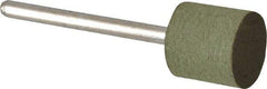 Grier Abrasives - 1/2" Max Diam x 1/2" Thick, Cylinder W185, Rubberized Point - Fine Grade, Aluminum Oxide, Mounted - USA Tool & Supply