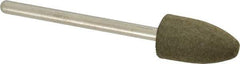 Grier Abrasives - 3/8" Max Diam x 2-1/4" Long, Cone B52, Rubberized Point - Medium Grade, Aluminum Oxide, Mounted - USA Tool & Supply