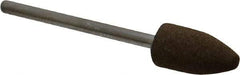 Grier Abrasives - 3/8" Max Diam x 2-1/4" Long, Cone B52, Rubberized Point - Medium Grade, Aluminum Oxide, Mounted - USA Tool & Supply