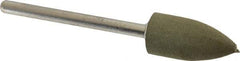 Grier Abrasives - 3/8" Max Diam x 2-1/4" Long, Cone B52, Rubberized Point - Fine Grade, Aluminum Oxide, Mounted - USA Tool & Supply