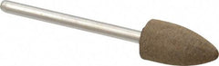 Grier Abrasives - 3/8" Max Diam x 2-1/4" Long, Cone B52, Rubberized Point - Fine Grade, Aluminum Oxide, Mounted - USA Tool & Supply