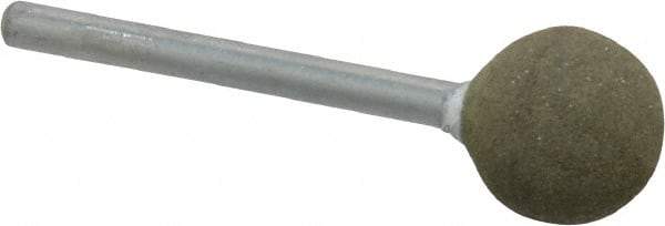 Grier Abrasives - 1/2" Max Diam x 1-3/4" Long, Ball B121, Rubberized Point - Fine Grade, Aluminum Oxide, Mounted - USA Tool & Supply