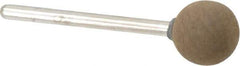 Grier Abrasives - 1/2" Max Diam x 1-3/4" Long, Ball B121, Rubberized Point - Fine Grade, Aluminum Oxide, Mounted - USA Tool & Supply