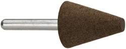 Grier Abrasives - 1" Max Diam x 2-1/4" Long, Cone A2, Rubberized Point - Coarse Grade, Aluminum Oxide, Mounted - USA Tool & Supply