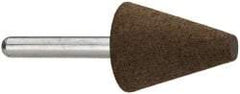 Grier Abrasives - 1" Max Diam x 2-1/4" Long, Cone A2, Rubberized Point - Coarse Grade, Aluminum Oxide, Mounted - USA Tool & Supply