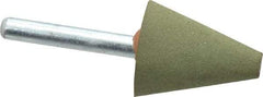 Grier Abrasives - 1" Max Diam x 2-1/4" Long, Cone A2, Rubberized Point - Medium Grade, Aluminum Oxide, Mounted - USA Tool & Supply
