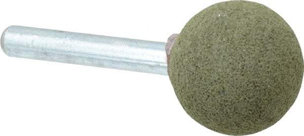 Grier Abrasives - 1" Max Diam x 2" Long, Ball A25, Rubberized Point - Coarse Grade, Aluminum Oxide, Mounted - USA Tool & Supply