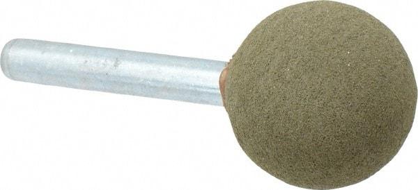 Grier Abrasives - 1" Max Diam x 2" Long, Ball A25, Rubberized Point - Medium Grade, Aluminum Oxide, Mounted - USA Tool & Supply