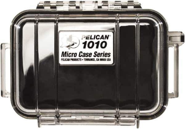 Pelican Products, Inc. - 4-1/16" Wide x 2-1/8" High, Clamshell Hard Case - Clear/Black, Polycarbonate - USA Tool & Supply