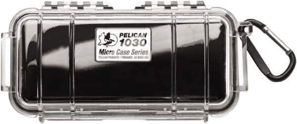 Pelican Products, Inc. - 3-7/8" Wide x 2-7/16" High, Clamshell Hard Case - Clear/Black, Polycarbonate - USA Tool & Supply