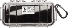 Pelican Products, Inc. - 3-7/8" Wide x 2-7/16" High, Clamshell Hard Case - Clear/Black, Polycarbonate - USA Tool & Supply