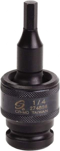 Sunex Tools - 1/2" Drive, 1/4" Impact Hex Bit Socket - USA Tool & Supply