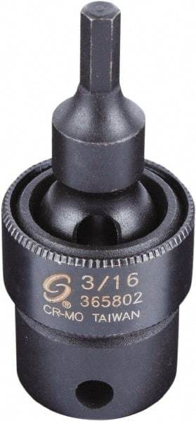 Sunex Tools - 3/8" Drive, 3/16" Impact Hex Bit Socket - USA Tool & Supply