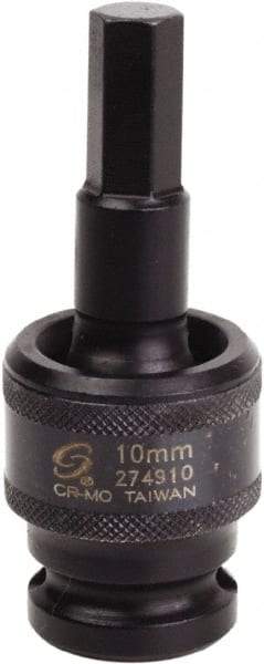 Sunex Tools - 1/2" Drive, 10mm Impact Hex Bit Socket - USA Tool & Supply