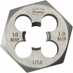 Irwin - M10x1.00 Thread, 1" Hex, Right Hand Thread, Hex Rethreading Die - Carbon Steel - Exact Industrial Supply