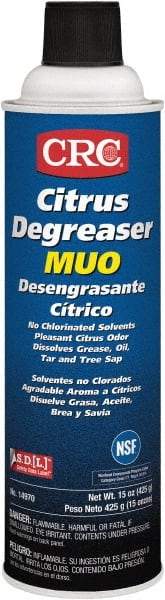 CRC - 20 oz Aerosol Cleaner/Degreaser - Aerosol, d-Limonene Solvent, Petroleum Distillate, Citrus - USA Tool & Supply