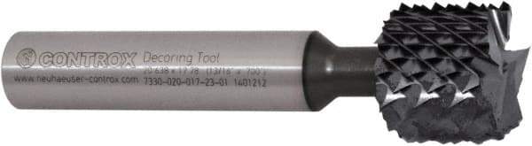 Controx - 7/16" Diam, 0.45" LOC, Square End, Solid Carbide Diamond Pattern Router Bit - Right Hand Cut, 2-61/64" OAL - USA Tool & Supply