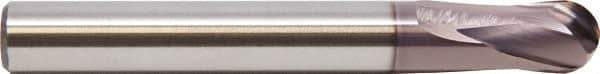 M.A. Ford - 10mm Diam, 10mm LOC, 2 Flute Solid Carbide Ball End Mill - ALtima 52 Finish, Single End, 82mm OAL, 10mm Shank Diam, Spiral Flute - USA Tool & Supply