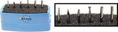 M.A. Ford - 6 Piece, 3mm Shank Burr Set - Solid Carbide, Multiple Head Shapes, 3° Included Angle - USA Tool & Supply