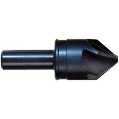 M.A. Ford - 3/4" Head Diam, 1/2" Shank Diam, 6 Flute 90° High Speed Steel Countersink - 2-3/4" OAL - USA Tool & Supply